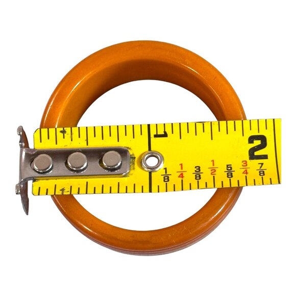 Vintage Orange subtle white swirls-Catalin Bakelite Napkin Holder Ribbed Bands - Picture 6 of 6